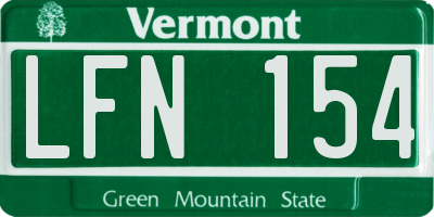 VT license plate LFN154
