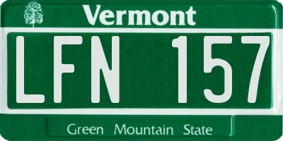 VT license plate LFN157