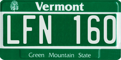 VT license plate LFN160