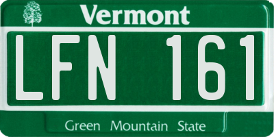 VT license plate LFN161