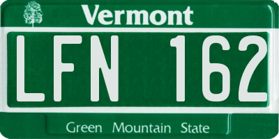 VT license plate LFN162