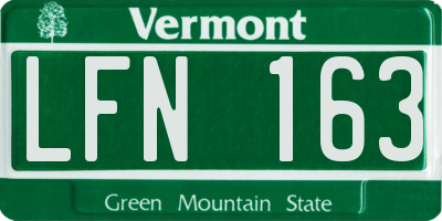 VT license plate LFN163