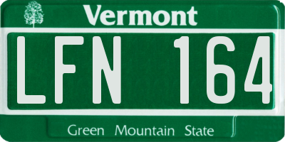 VT license plate LFN164