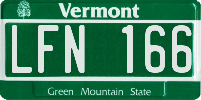 VT license plate LFN166