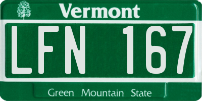 VT license plate LFN167