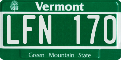 VT license plate LFN170