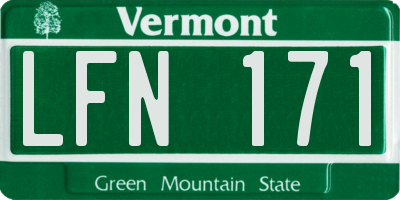 VT license plate LFN171