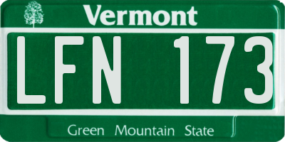 VT license plate LFN173