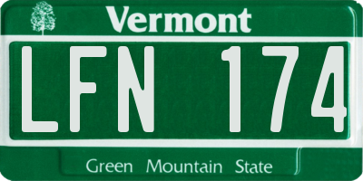VT license plate LFN174