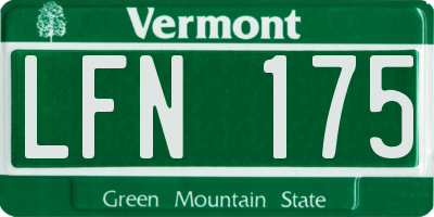 VT license plate LFN175