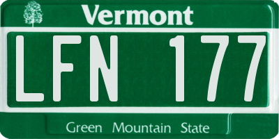 VT license plate LFN177