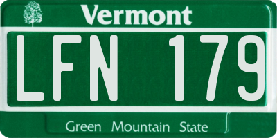 VT license plate LFN179