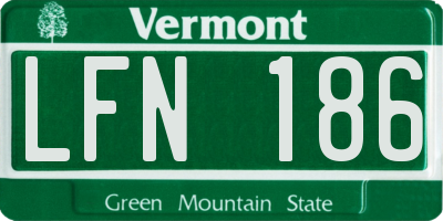 VT license plate LFN186