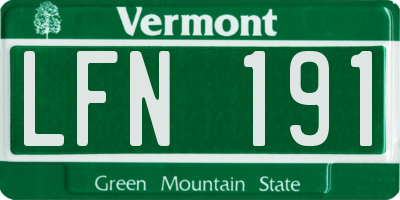 VT license plate LFN191