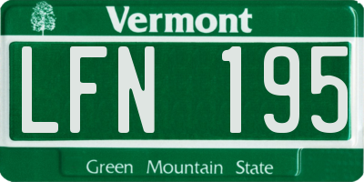VT license plate LFN195