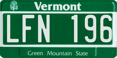 VT license plate LFN196