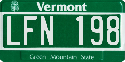 VT license plate LFN198