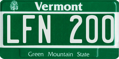 VT license plate LFN200