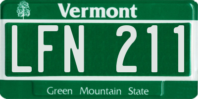 VT license plate LFN211