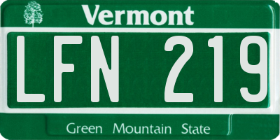 VT license plate LFN219