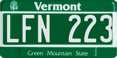 VT license plate LFN223
