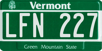 VT license plate LFN227