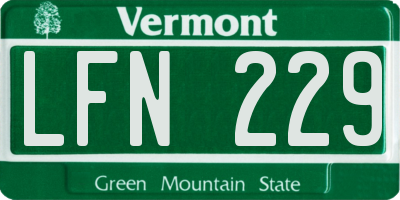 VT license plate LFN229