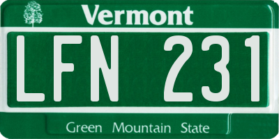 VT license plate LFN231