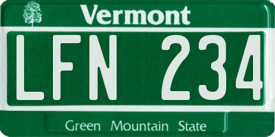 VT license plate LFN234