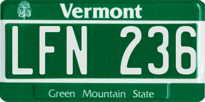 VT license plate LFN236