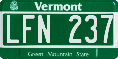 VT license plate LFN237