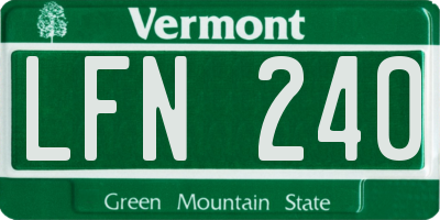 VT license plate LFN240