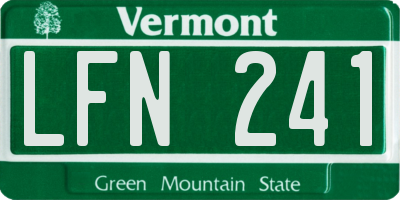 VT license plate LFN241
