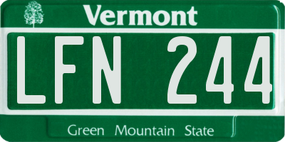 VT license plate LFN244