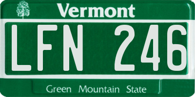 VT license plate LFN246