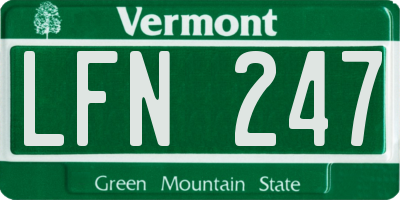 VT license plate LFN247