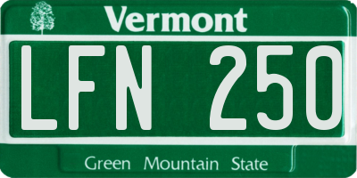 VT license plate LFN250