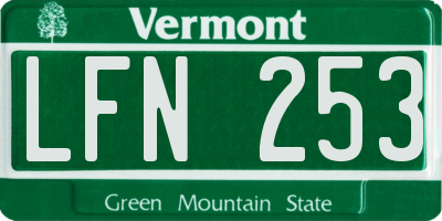 VT license plate LFN253