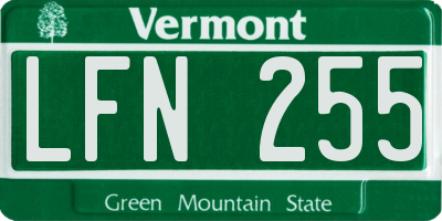 VT license plate LFN255
