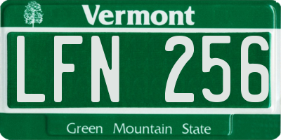 VT license plate LFN256