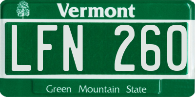 VT license plate LFN260