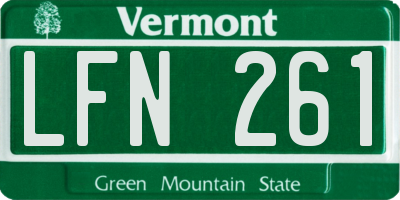 VT license plate LFN261