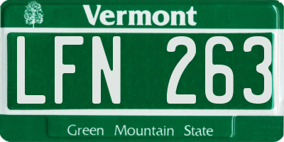 VT license plate LFN263