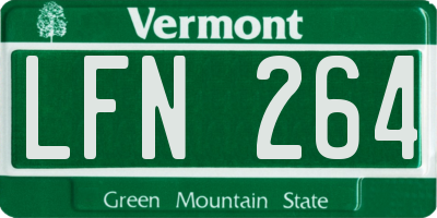 VT license plate LFN264