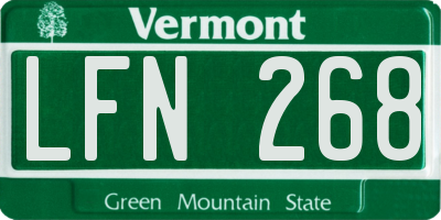 VT license plate LFN268