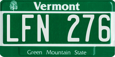 VT license plate LFN276