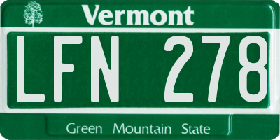VT license plate LFN278