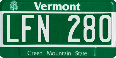 VT license plate LFN280