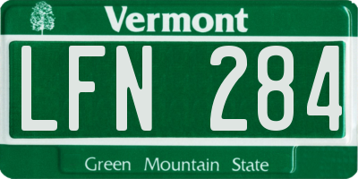 VT license plate LFN284