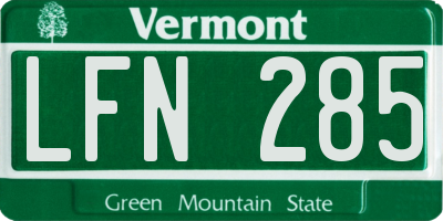 VT license plate LFN285